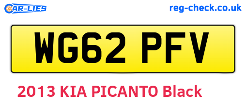 WG62PFV are the vehicle registration plates.