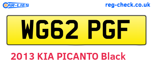WG62PGF are the vehicle registration plates.