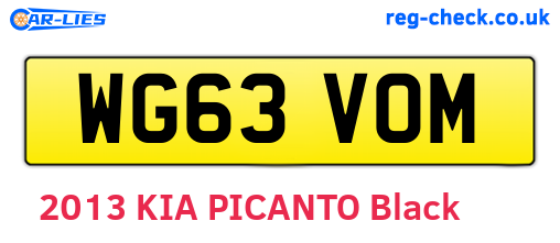 WG63VOM are the vehicle registration plates.