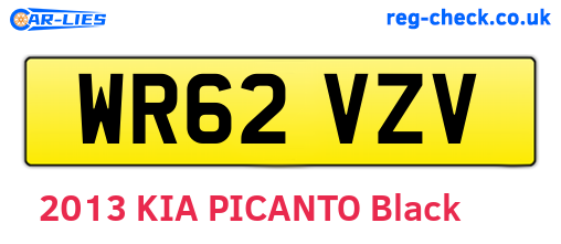 WR62VZV are the vehicle registration plates.