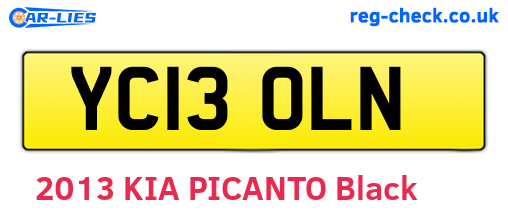 YC13OLN are the vehicle registration plates.