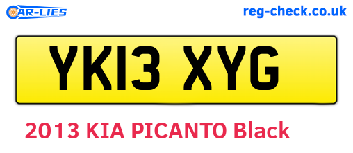 YK13XYG are the vehicle registration plates.