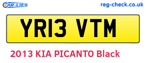 YR13VTM are the vehicle registration plates.