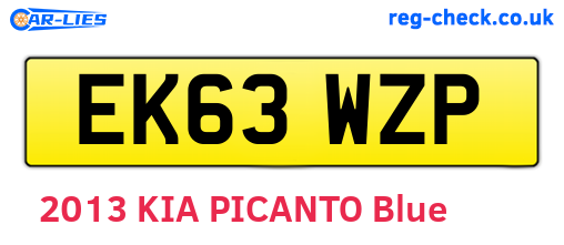 EK63WZP are the vehicle registration plates.