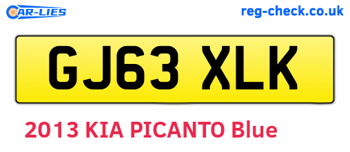 GJ63XLK are the vehicle registration plates.