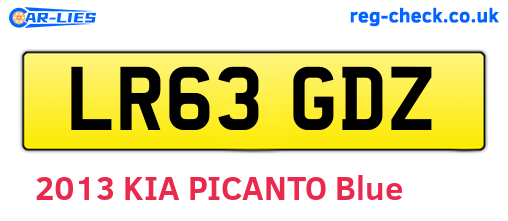 LR63GDZ are the vehicle registration plates.