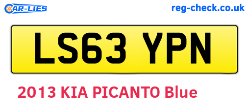LS63YPN are the vehicle registration plates.