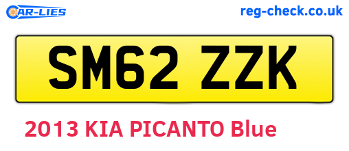 SM62ZZK are the vehicle registration plates.