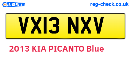 VX13NXV are the vehicle registration plates.