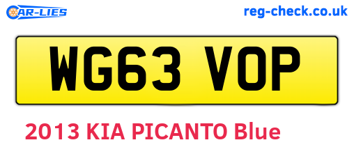 WG63VOP are the vehicle registration plates.