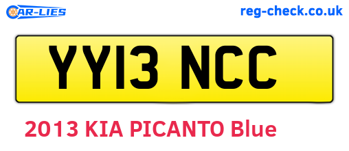 YY13NCC are the vehicle registration plates.