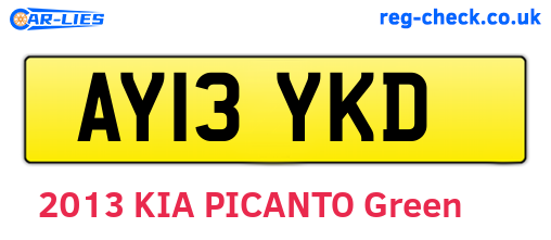 AY13YKD are the vehicle registration plates.
