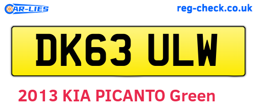 DK63ULW are the vehicle registration plates.