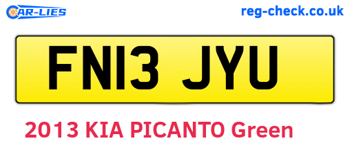 FN13JYU are the vehicle registration plates.