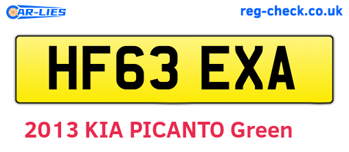 HF63EXA are the vehicle registration plates.