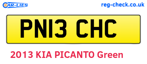PN13CHC are the vehicle registration plates.
