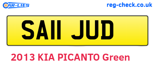 SA11JUD are the vehicle registration plates.