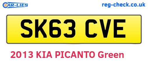 SK63CVE are the vehicle registration plates.