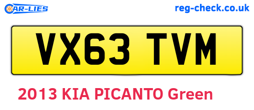 VX63TVM are the vehicle registration plates.
