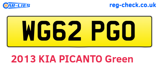 WG62PGO are the vehicle registration plates.