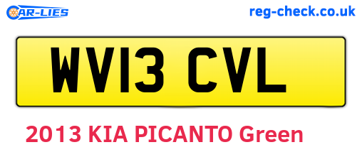 WV13CVL are the vehicle registration plates.