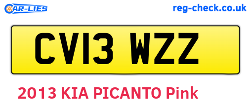 CV13WZZ are the vehicle registration plates.