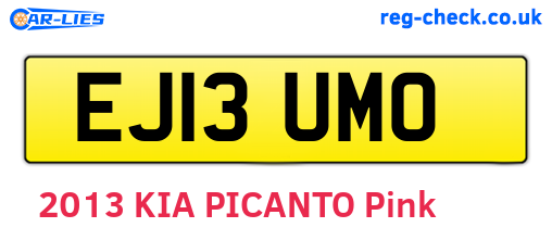EJ13UMO are the vehicle registration plates.