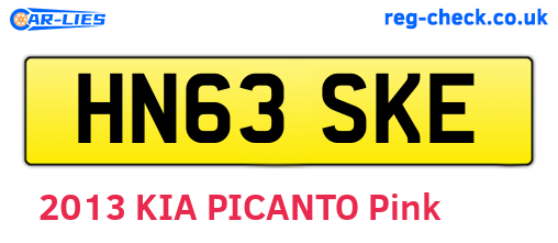 HN63SKE are the vehicle registration plates.