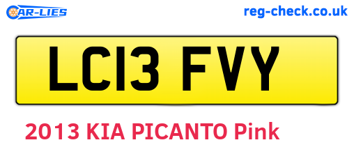 LC13FVY are the vehicle registration plates.