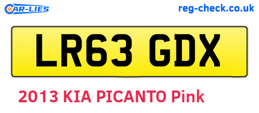 LR63GDX are the vehicle registration plates.