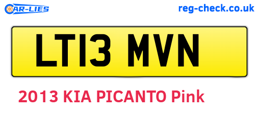 LT13MVN are the vehicle registration plates.
