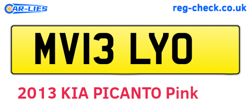MV13LYO are the vehicle registration plates.