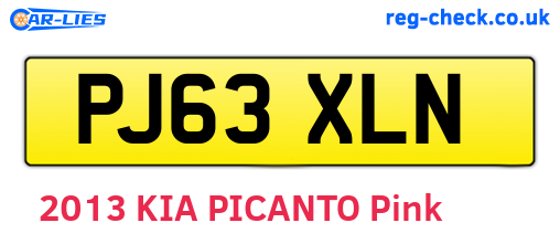 PJ63XLN are the vehicle registration plates.