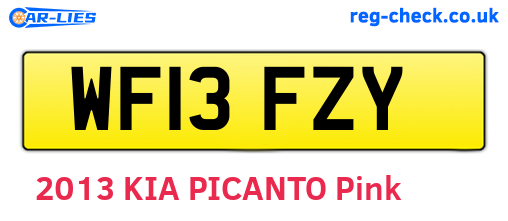 WF13FZY are the vehicle registration plates.