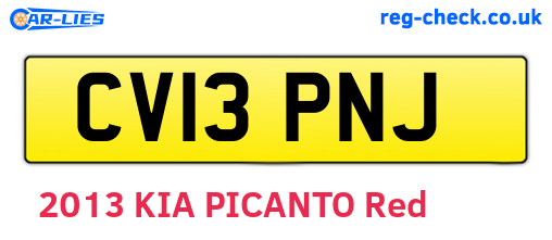 CV13PNJ are the vehicle registration plates.