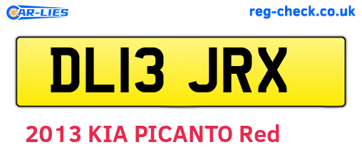 DL13JRX are the vehicle registration plates.