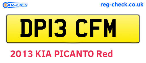 DP13CFM are the vehicle registration plates.