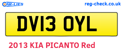 DV13OYL are the vehicle registration plates.