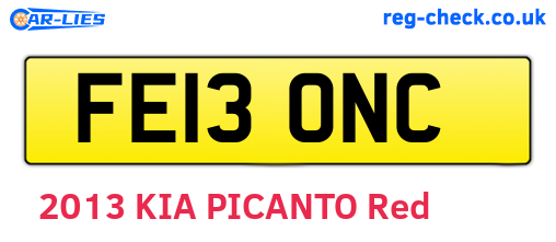 FE13ONC are the vehicle registration plates.