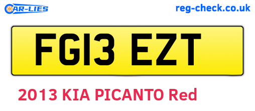 FG13EZT are the vehicle registration plates.
