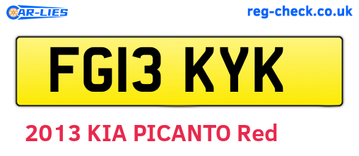 FG13KYK are the vehicle registration plates.