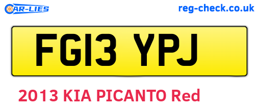 FG13YPJ are the vehicle registration plates.