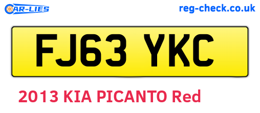 FJ63YKC are the vehicle registration plates.