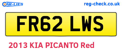 FR62LWS are the vehicle registration plates.