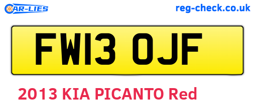 FW13OJF are the vehicle registration plates.