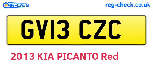 GV13CZC are the vehicle registration plates.