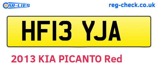 HF13YJA are the vehicle registration plates.