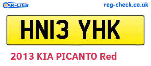 HN13YHK are the vehicle registration plates.