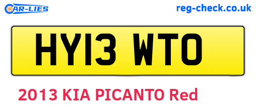 HY13WTO are the vehicle registration plates.