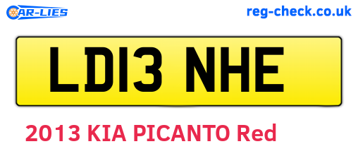 LD13NHE are the vehicle registration plates.